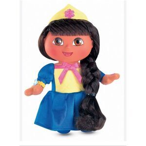 2009 Fisher Price Fairytale Dora the Explorer Doll Realistic Hair & Brush 9” NEW